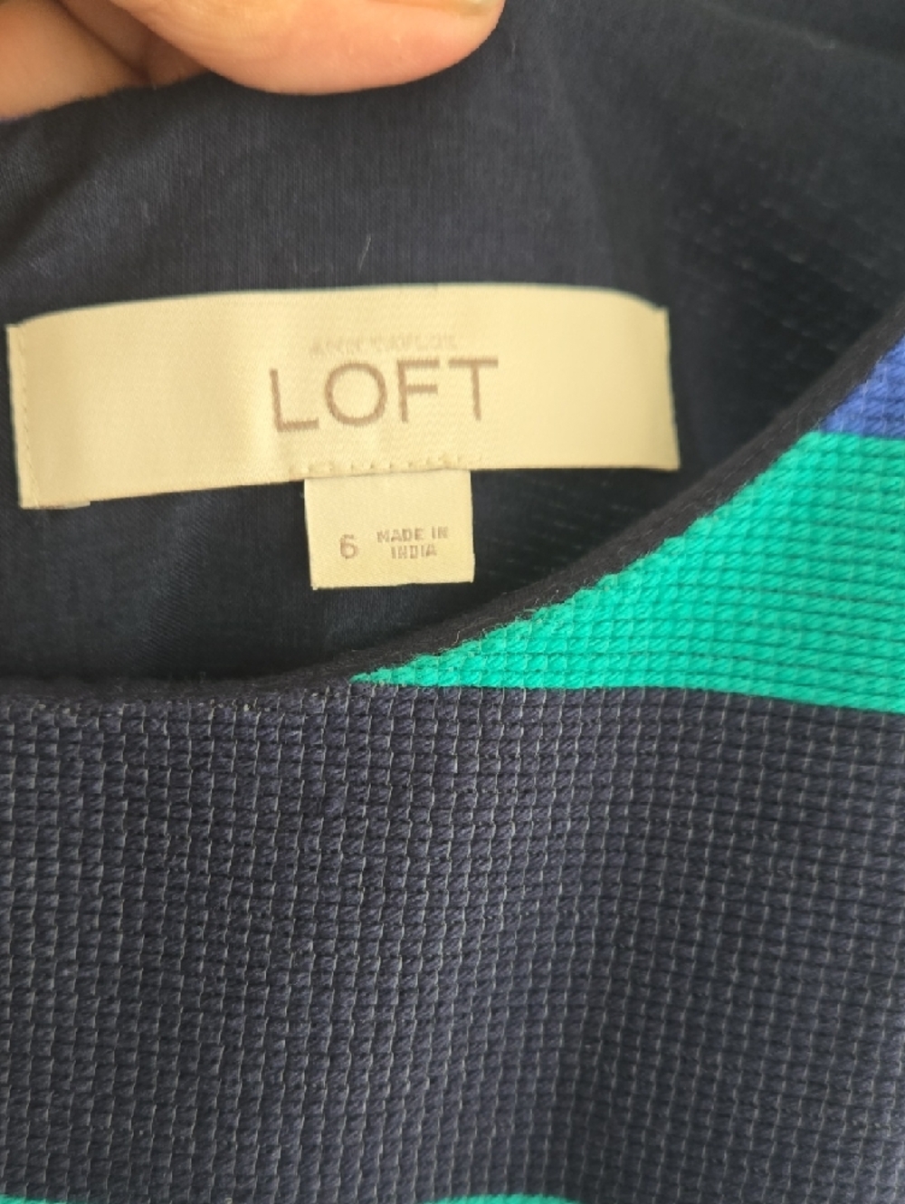 LOFT Heavy Knit Striped Sleeveless Dress – Size 6, Like New - Picture 5 of 11
